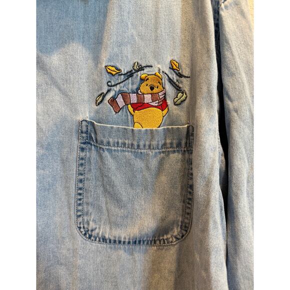 Vintage Denim Winnnie the Pooh‎ Button Down Size 24W - Picture 2 of 4